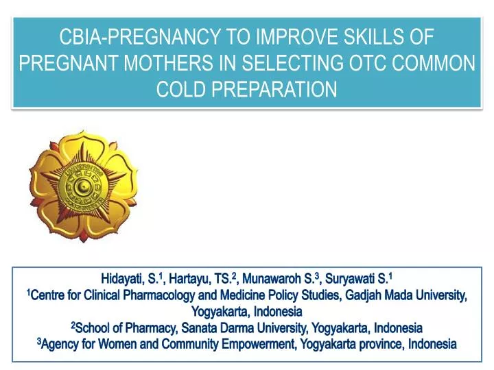 cbia pregnancy to improve skills of pregnant mothers in selecting otc common cold preparation