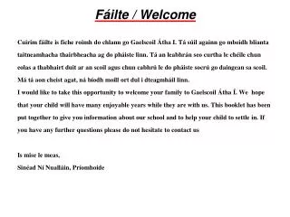 Fáilte / Welcome