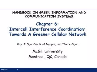 Chapter 6: Intercell Interference Coordination: Towards A Greener Cellular Network