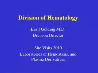 Division of Hematology