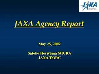 JAXA Agency Report