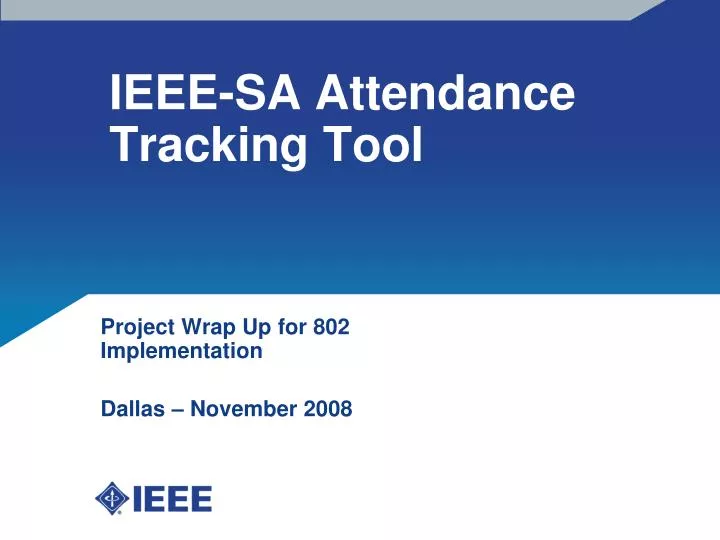ieee sa attendance tracking tool