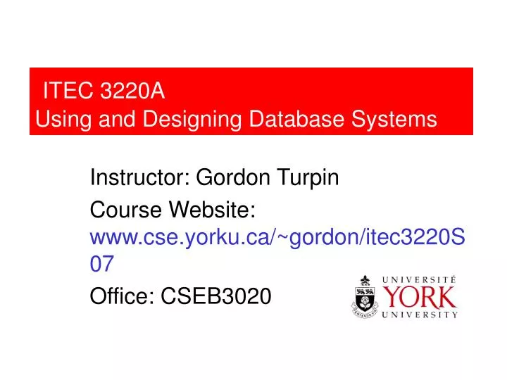 itec 3220a using and designing database systems