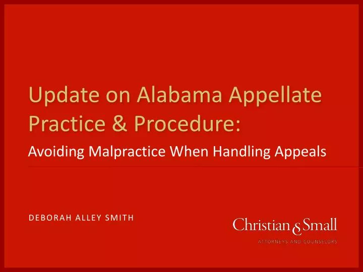 update on alabama appellate practice procedure