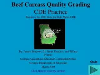 Beef Carcass Quality Grading CDE Practice Based on the 2003 Georgia State Meats CDE