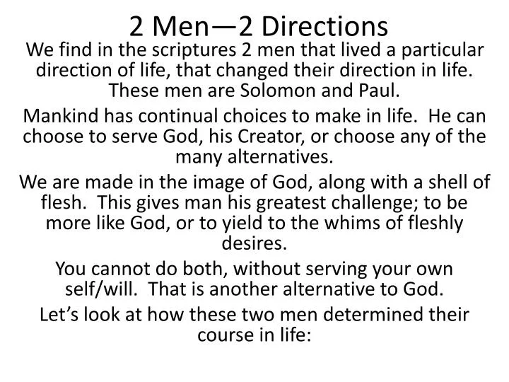 2 men 2 directions
