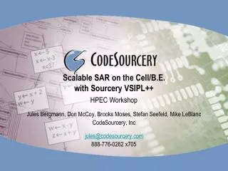 Scalable SAR on the Cell/B.E. with Sourcery VSIPL++
