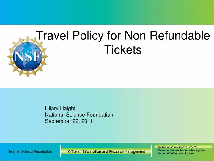 travel policy for non refundable tickets