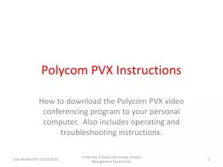 Polycom PVX Instructions
