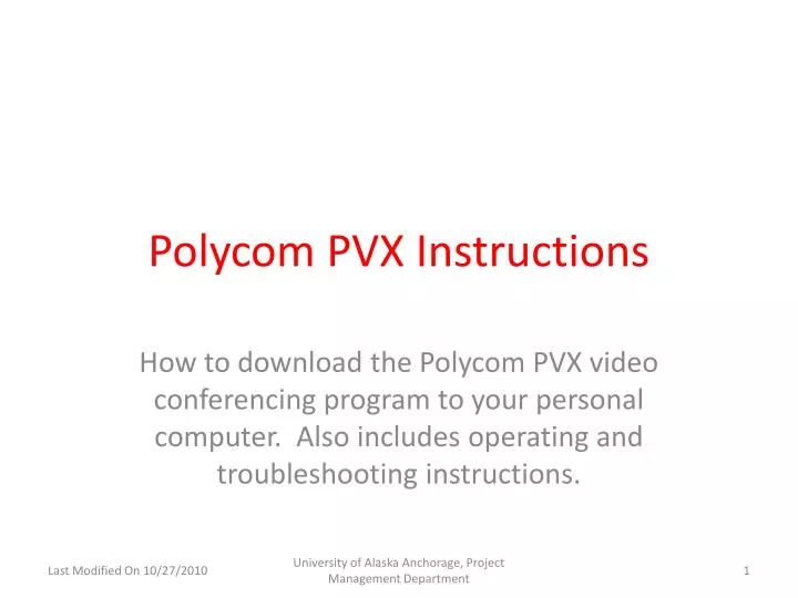 polycom pvx instructions