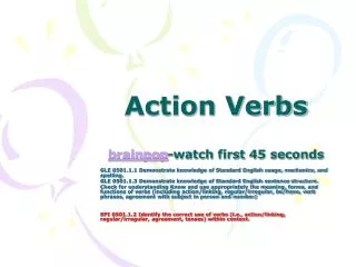 Action Verbs brainpop -watch first 45 seconds