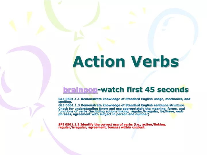 action verbs brainpop watch first 45 seconds