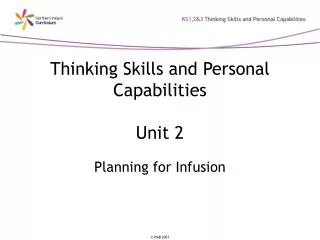 Thinking Skills and Personal Capabilities Unit 2