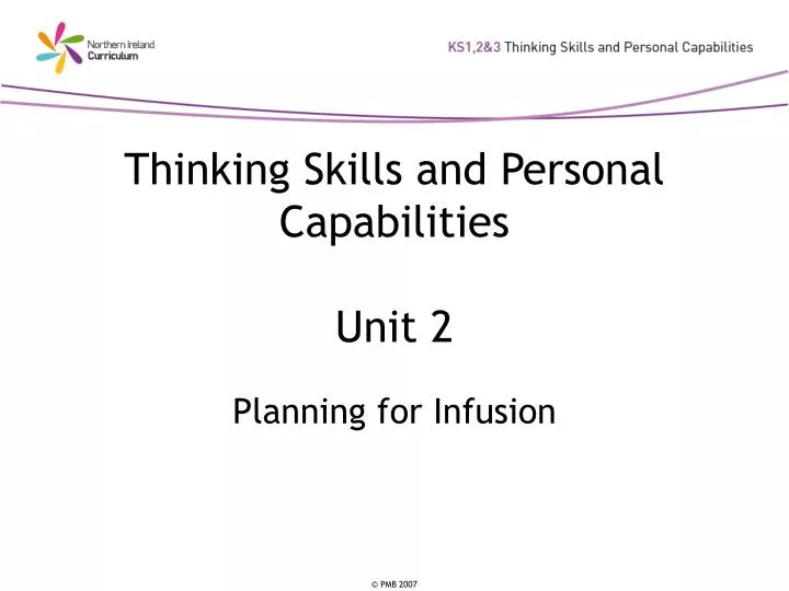 thinking skills and personal capabilities unit 2