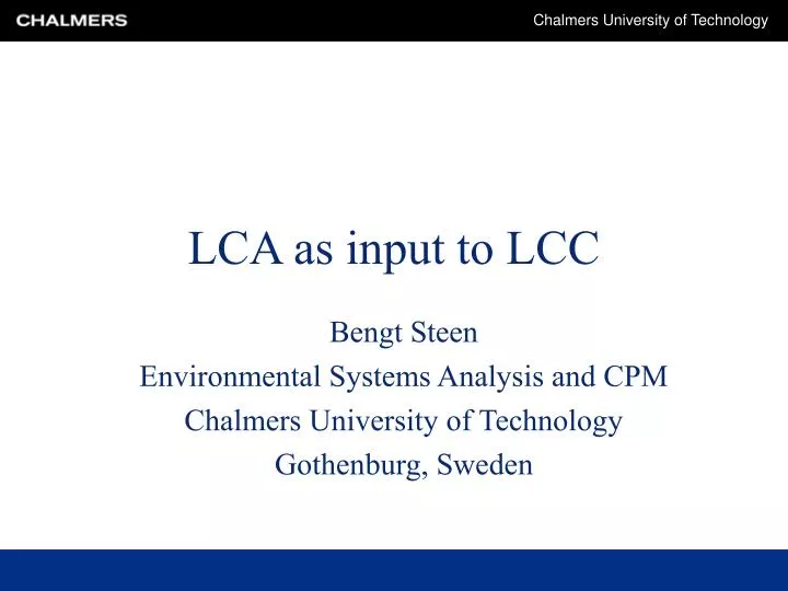 lca as input to lcc