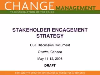 STAKEHOLDER ENGAGEMENT STRATEGY