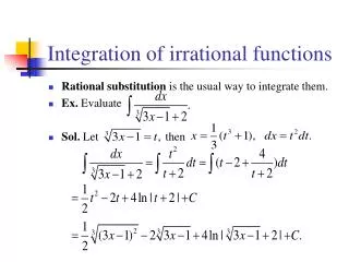 Integration of irrational functions