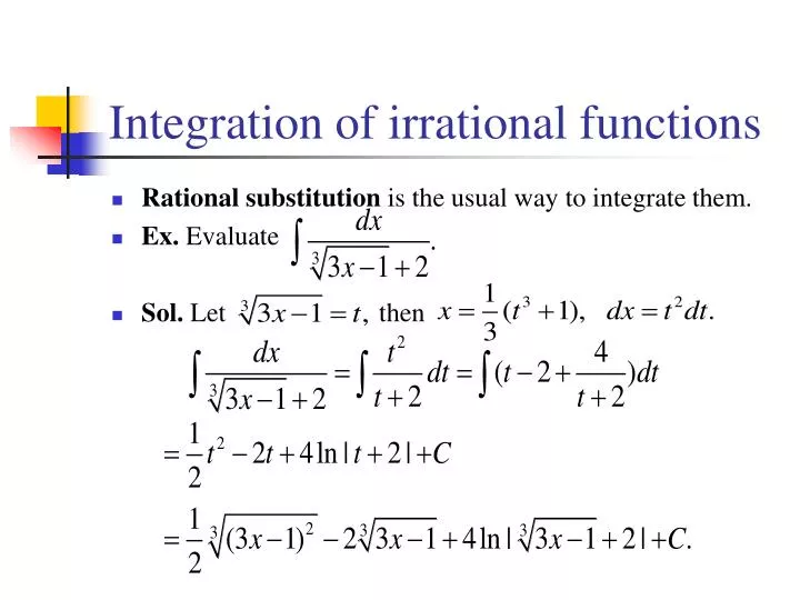 integration of irrational functions