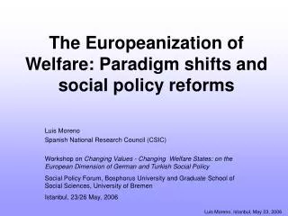 The Europeanization of Welfare: Paradigm shifts and social policy reforms