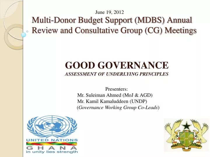 multi donor budget support mdbs annual review and consultative group cg meetings
