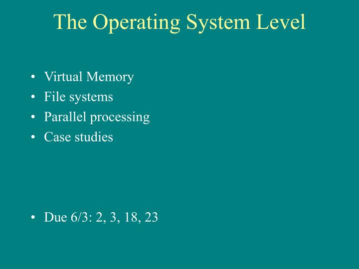 the operating system level