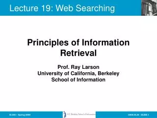 Lecture 19: Web Searching