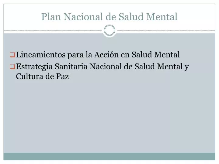 plan nacional de salud mental