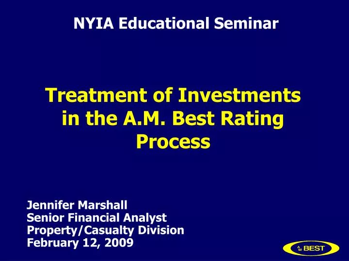 treatment of investments in the a m best rating process