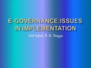 e governance issues in implementation