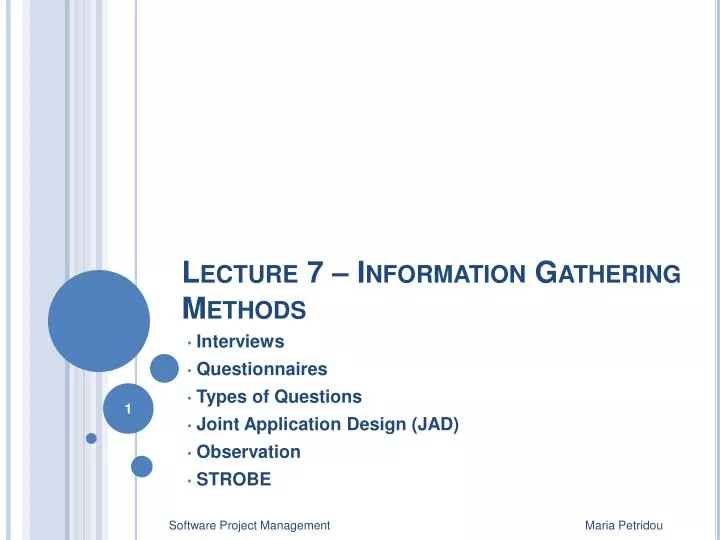 lecture 7 information gathering methods