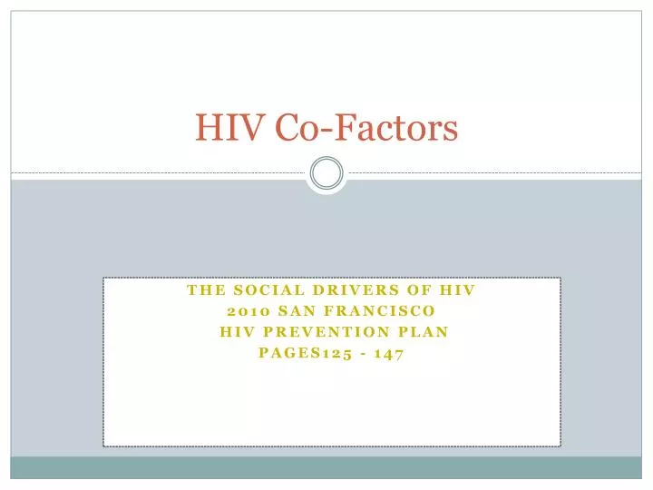 hiv co factors