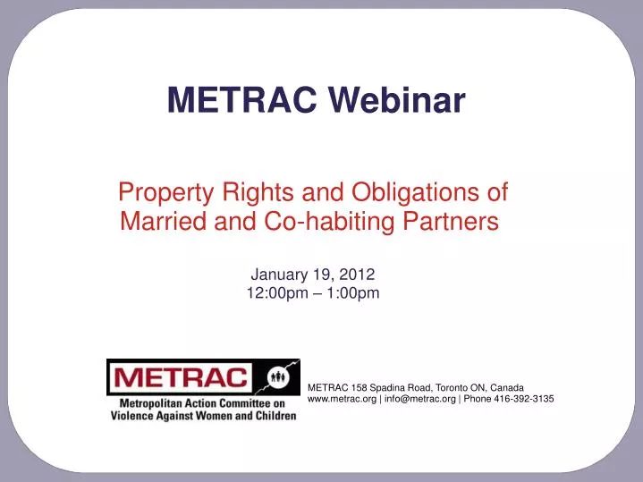 property rights and obligations of married and co habiting partners january 19 2012 12 00pm 1 00pm