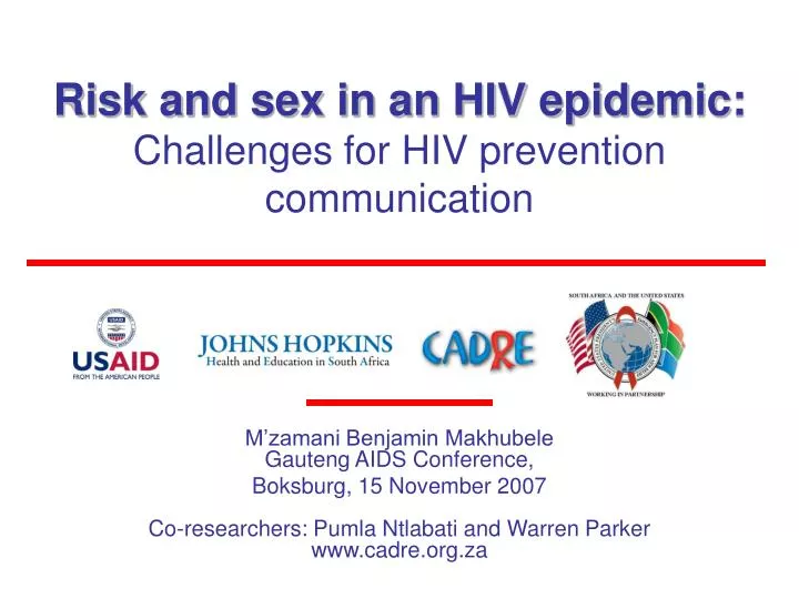 risk and sex in an hiv epidemic challenges for hiv prevention communication