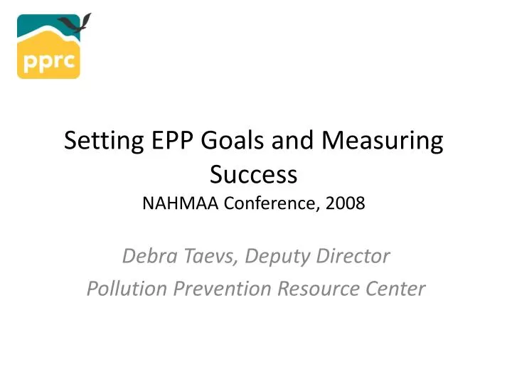 setting epp goals and measuring success nahmaa conference 2008