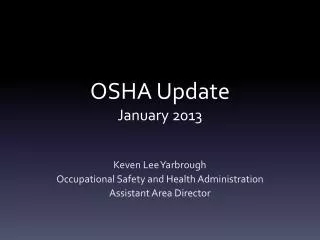 OSHA Update January 2013