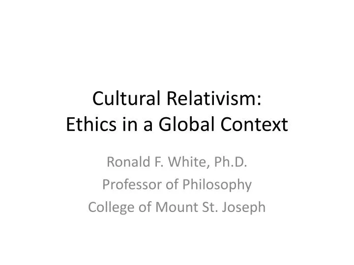 cultural relativism ethics in a global context