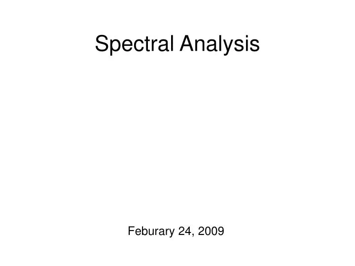 spectral analysis