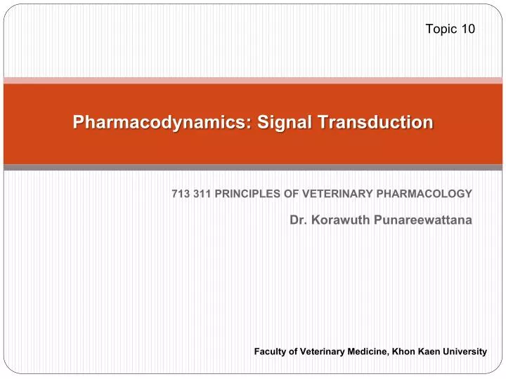 pharmacodynamics signal transduction