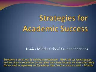 Strategies for Academic Success