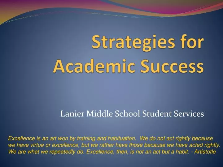 strategies for academic success