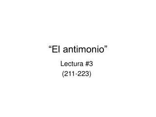 el antimonio