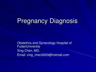 Pregnancy Diagnosis