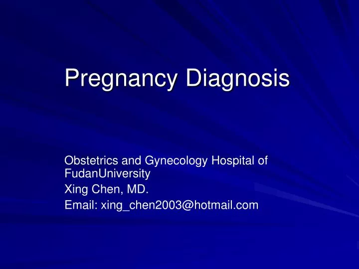 pregnancy diagnosis
