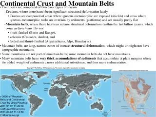 Continental Crust and Mountain Belts