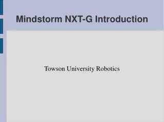 Mindstorm NXT-G Introduction