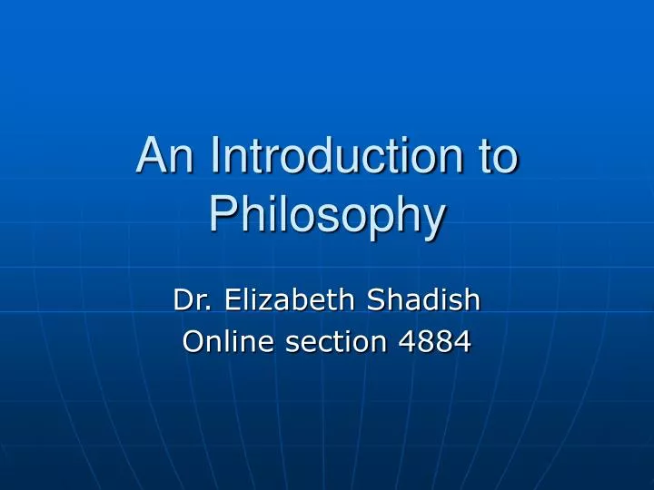 an introduction to philosophy