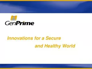 Innovations for a Secure 			and Healthy World