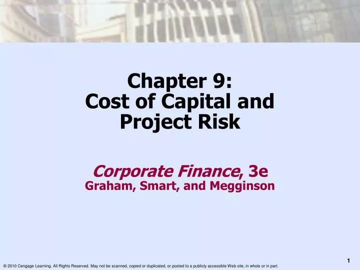 chapter 9 cost of capital and project risk