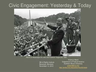 Civic Engagement: Yesterday &amp; Today