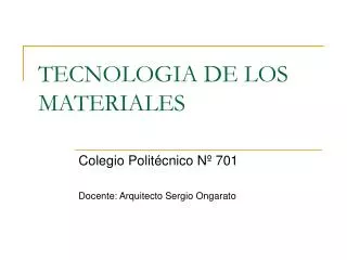 tecnologia de los materiales